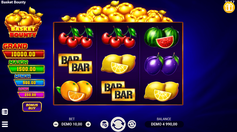 Basket Bounty jugabilidad — slot 3×3 de Evoplay